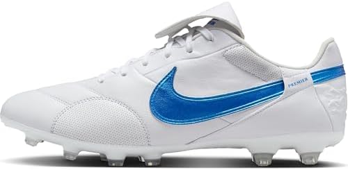 Nike THE PREMIER III FG erkek DANTEL AYAKKABI, BEYAZ/SİNYAL MAVİ